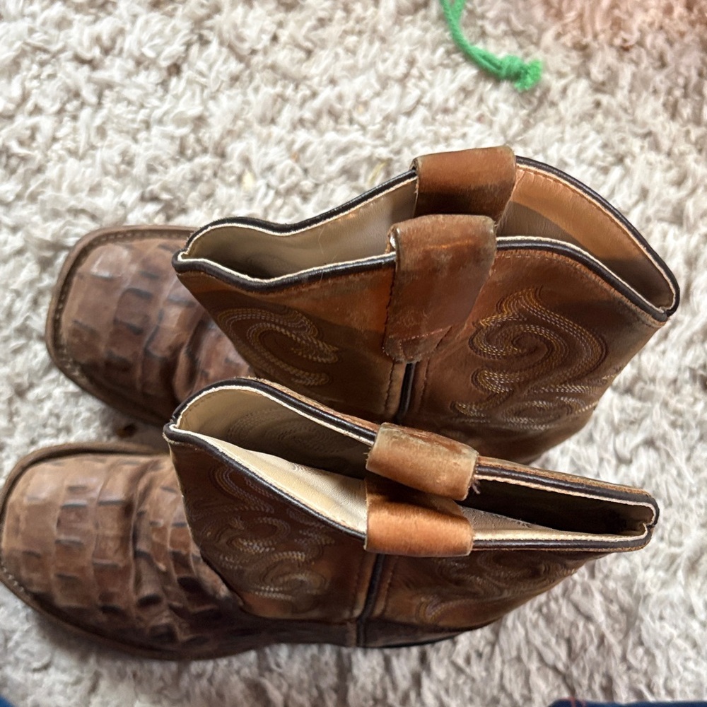 Old West Tan Leather Boots